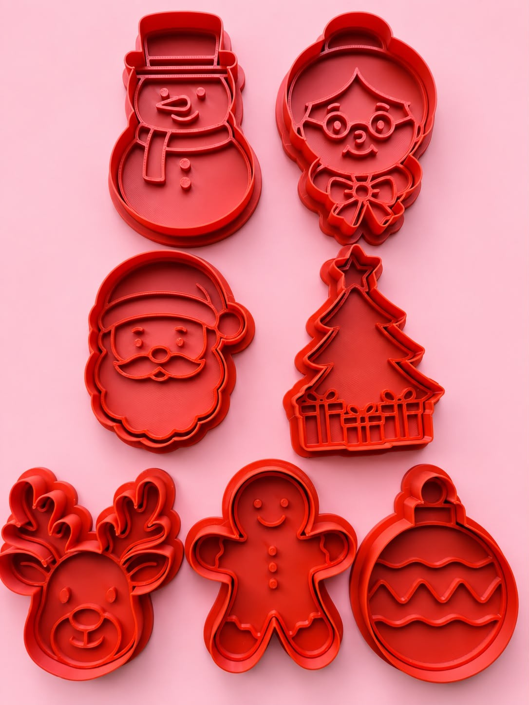 Red Christmas cookie cutters