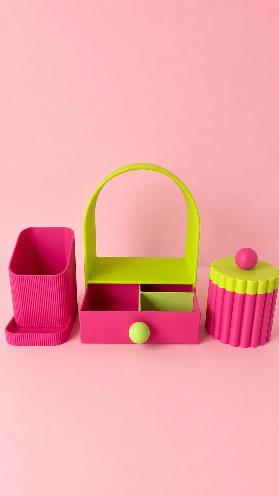 Arched Desk Organiser with Drawer
