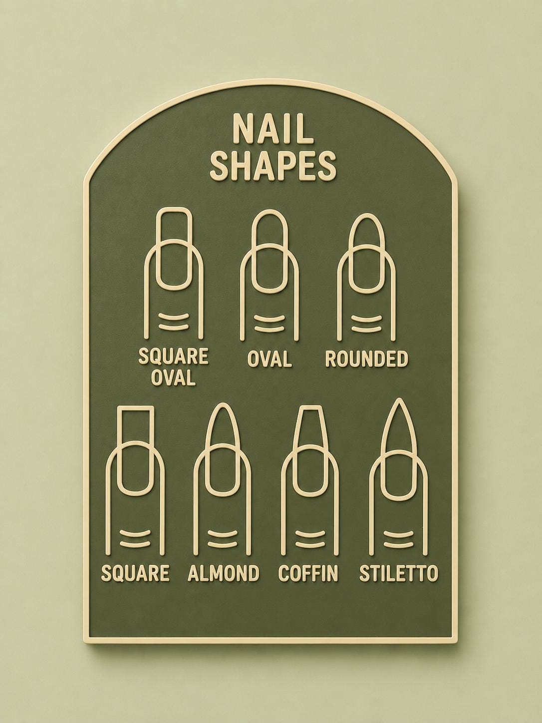 Nail Shape Display Board